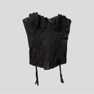 black lace up corset top